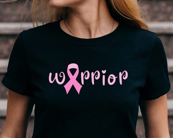 Cancer warrior shirt warrior tshirt for Breast Cancer Awareness survivor shirt with pink ribbon design shirt for cancer awareness month gift