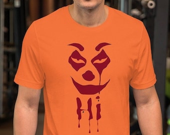 Men's Halloween T Shirt Creepy Shirt for Men Scary Clown Tee Halloween Shirt Halloween Crewneck for Halloween Shirts for Adults Spooky Shirt