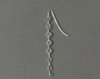 Metal bookmark with Seven Chakra Charms Bookmark Gift for Best Friend Book Livers Gift 7 Chakra Book Holder Book Lovers Gift Spiritual Gifts