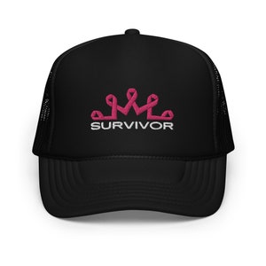 Cancer survivor hat survivor foam trucker hat for Breast Cancer Awareness survivor cap with pink ribbon hat for cancer awareness month gift