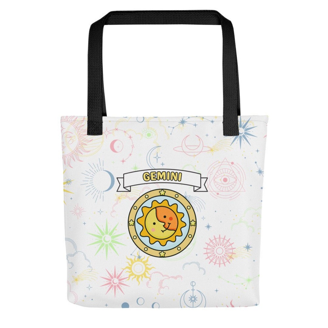 Gemini Zodiac Sign Tote, Comfort Colors Zodiac Bag, Astrology Tote
