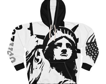 Statue of Liberty & Eagle Hoodie, USA250 Patriotic Streetwear, Patriotic Apparel, American Pride, Independence Day Wear, 4th of July Hoodie