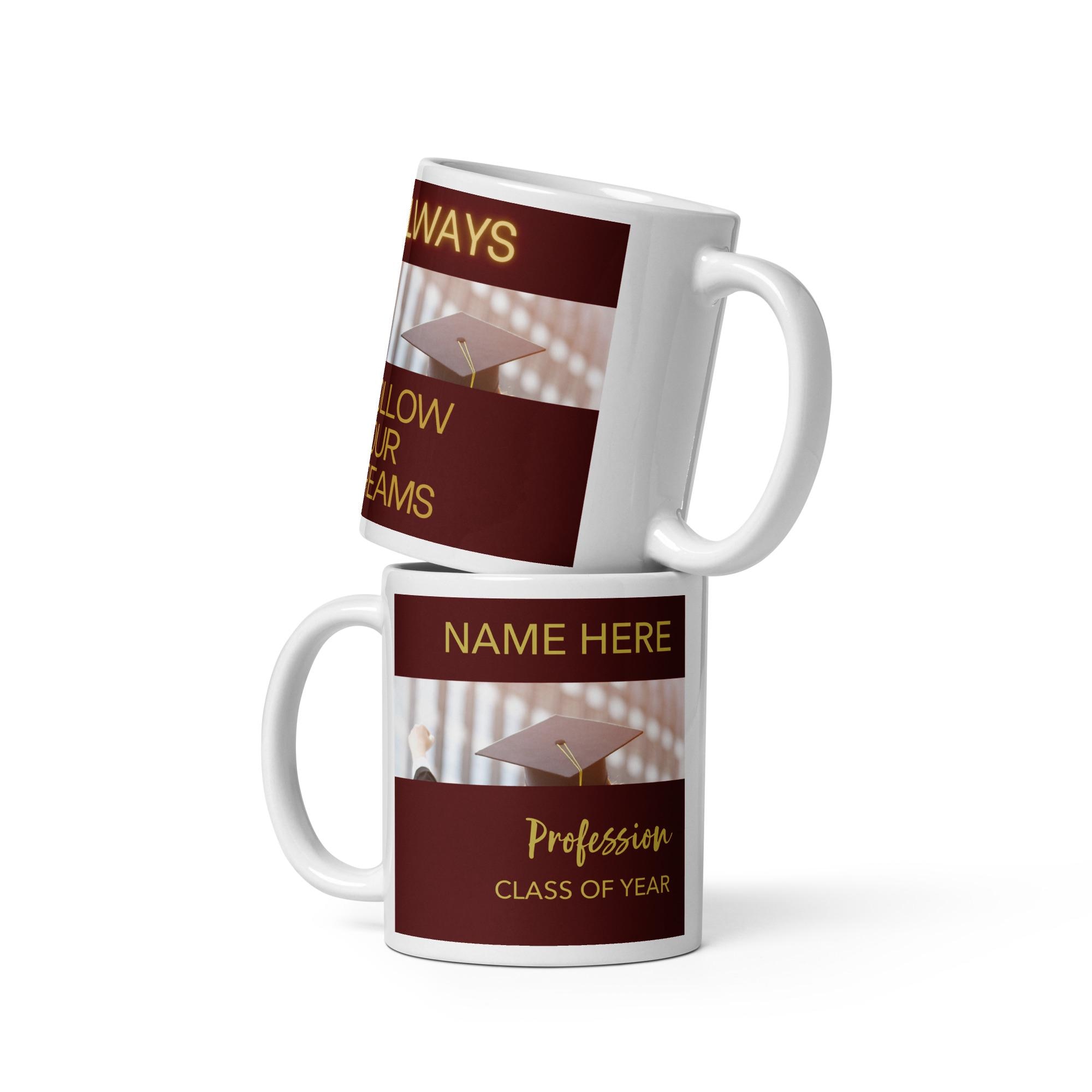 Personalized Degree Graduation Mug With Motivational Message Coffee Mug ...
