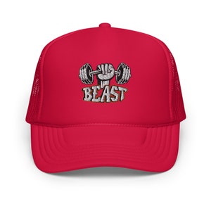 Dumbbell hat for men Weightlifting Trucker Cap for him Body Building hat Fitness hat Gym enthusiast hat gift idea for Muscle Lover Cap gift