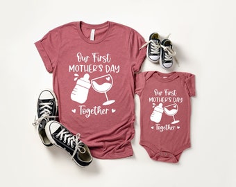 Our First Mother's Day Shirt, Mommy And Baby Outfit, Mothers Day Matching Shirt, Mama Mini Matching Set