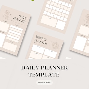 Daily Weekly Monthly Planner, Personal Planner Bundle, Goal Productivity 2024 2025 2026 Year Calendar, Printable Planner, Good Notes Planner