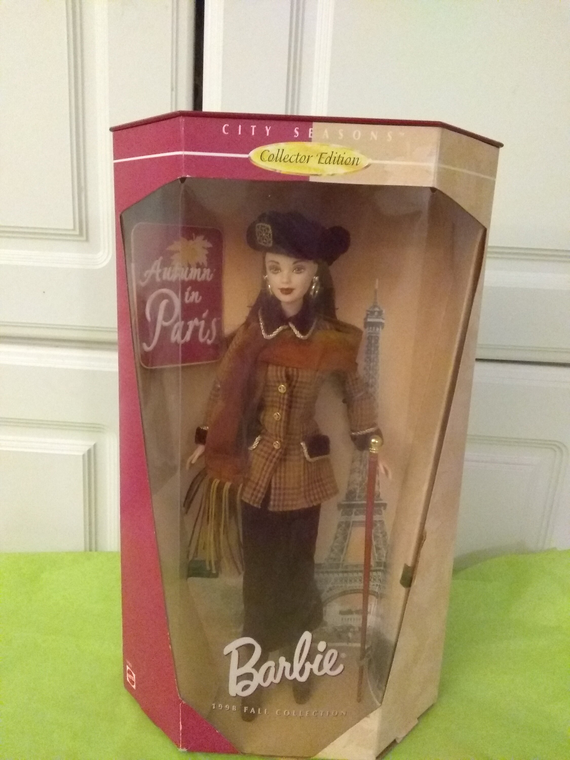 Autumn in Paris Barbie Doll copyright 1997 pre owned eiffel Tower rare in Box noticed Potential Error Etsy