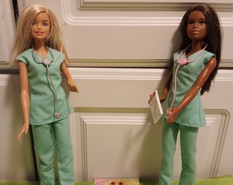 Doctor Barbie Lot Doctor Bag Medical License Tools Etsy