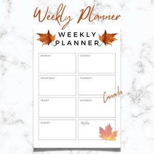 Weekly Planner | Printable Planner | Canada | Maple Leaf