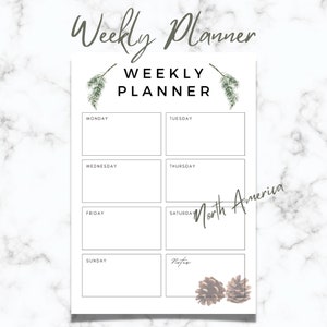 Weekly Planner | Printable Planner | North America