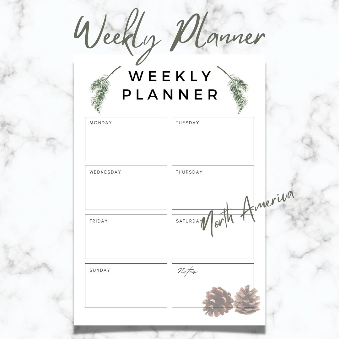 Weekly Planner Printable Planner North America Etsy