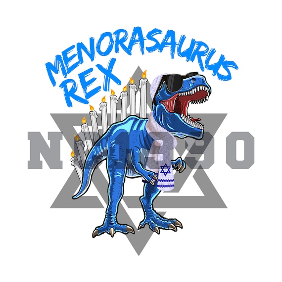 Menorasaurus Rex Png Dinosaur Hanukka Png Happy Hanukka Etsy