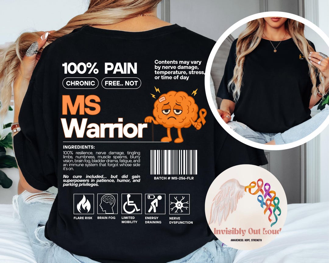 Ms Rafferty Shirt MS Warrior T-shirt: Multiple Sclerosis Awareness Apparel, Spoonie Gift ...