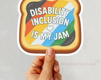 Disability Inclusion Sticker: Disability Pride Flag, Laptop Decal