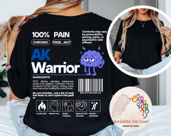 Akathisia Krieger T-Shirt: Chronischer Schmerz, unsichtbares Krankheitsbewusstsein