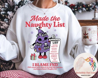 FND Weihnachten Sweatshirt | Ungezogene Liste | Funktionelle neurologische Störung | Chronische Krankheit Geschenk