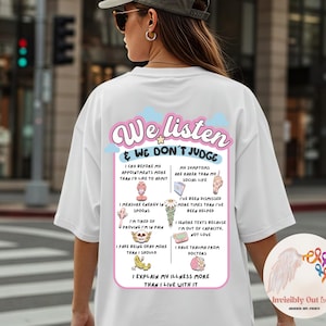 Chronic Illness Awareness Tee: We Listen, Don&#39;t Judge - Spoonie Gift