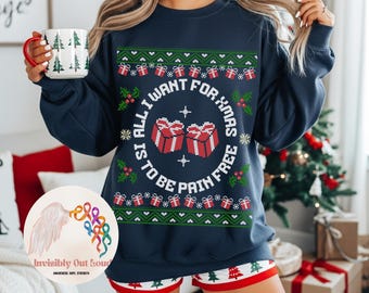 Chronic Illness Christmas Sweatshirt: Cozy Spoonie Holiday Jumper