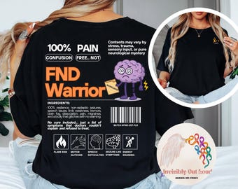 FND Krieger Shirt, Funktionelles Bewusstsein für neurologische Störungen, Strichcode-Druck