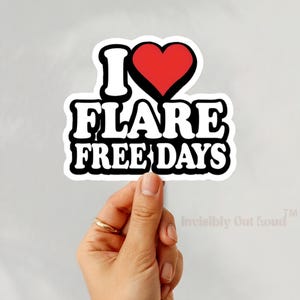 Flare-Free Days Sticker for Laptops and Water Bottles, Show Your Spoonie Pride, Retro Spoonie Vinyl Sticker for a Flare-Free Day