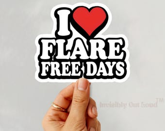 Flare-Free Days Vinyl Sticker: Retro Spoonie Pride Laptop Decal