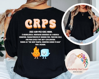 Camiseta de concienciación sobre el SDRC: Diseño de fuego y hielo - Guerrero del dolor crónico
