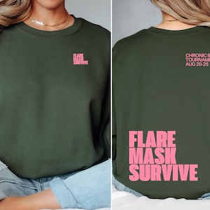 Flare Mask Survive Rundhals-Sweatshirt, Chronische Krankheit-Turniershirt, Spoonie Flare Day Awareness-Sweatshirt
