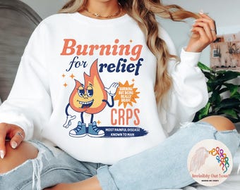 CRPS Awareness Sweatshirt: Brave Flame Design, Chronic Pain Support