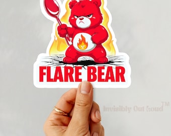 Flare Bear Spoonie Aufkleber: Chronische Krankheit Krieger Vinyl Aufkleber