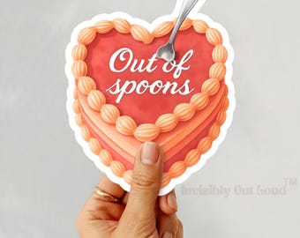 Heart Cake Spoonie Sticker: Chronic Illness Awareness Vinyl Decal