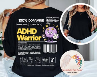 ADHD Warrior T-Shirt: Neurodiversity Pride, Dopamine Humor