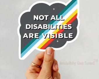 Disability Pride Flag Sticker: Invisible Illness Awareness Decal