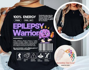 Epilepsy Warrior Shirt: Purple Brain, Seizure Awareness - Comfort Colors