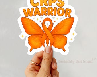 Sticker papillon guerrier SDRC : sticker ruban orange de sensibilisation
