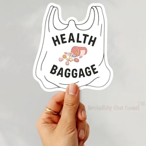 Pegatina de equipaje de salud, pegatina de vinilo con temática de salud mental y enfermedades crónicas, pegatina estética de Spoonie para portátil, concienciación sobre enfermedades invisibles