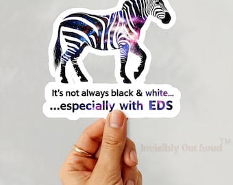 Galaxy Zebra EDS Awareness Sticker: Ehlers Danlos Syndrome Warrior