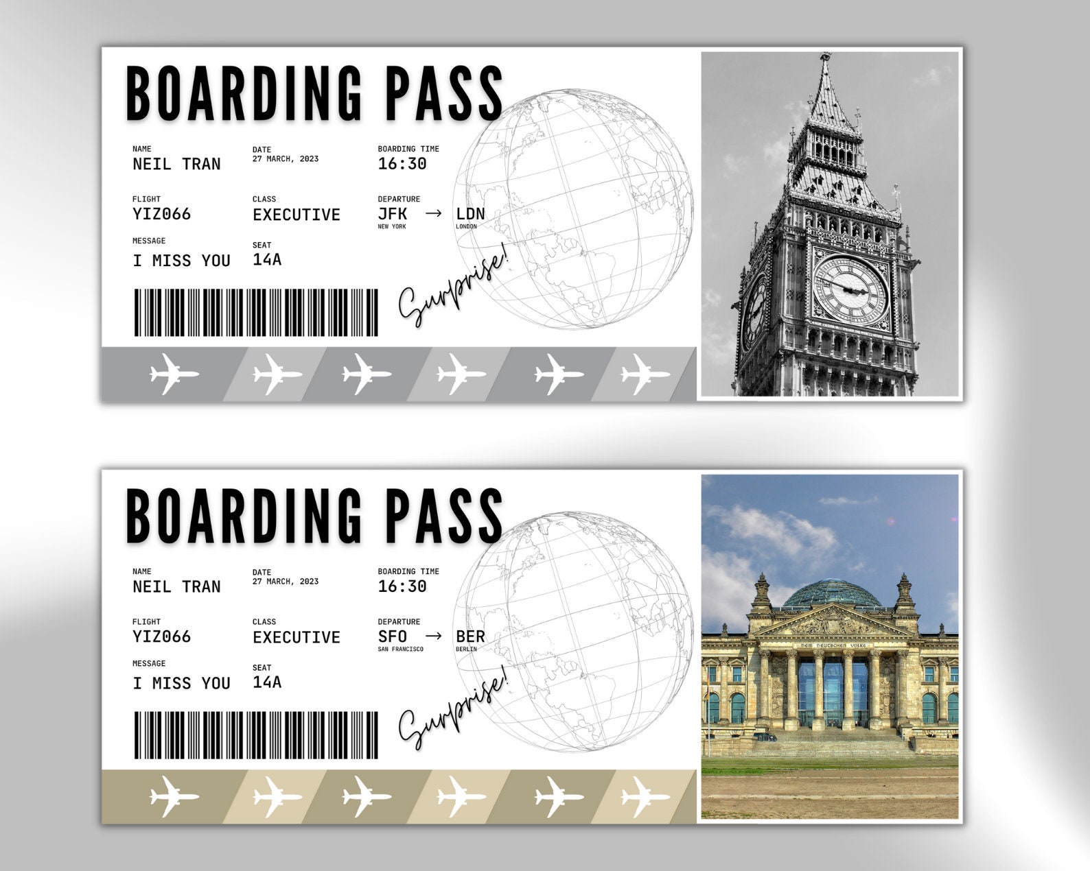 Boarding Pass Template, Editable Canva Boarding Ticket Template ...