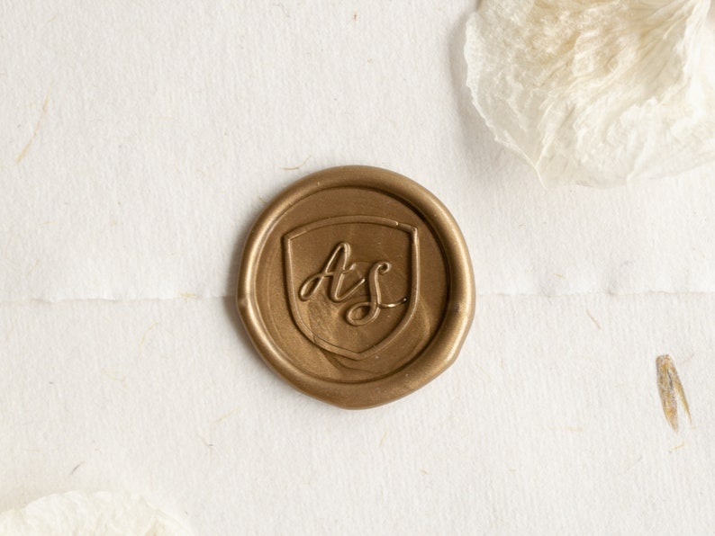 Personalized Atena Monogram Wax Seal Stamp Custom Wedding Monogram Wax Seal Stamp Custom Initials Wax Seal Stamp image 2