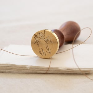 Timbro di ceralacca monogramma Clarissa personalizzato / Timbro di ceralacca monogramma matrimonio personalizzato / Timbro di ceralacca iniziali personalizzate