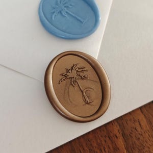 Palm Tree Self Adhesive Wax Seals | Botanical Wax Seals | Oval Wax Seals