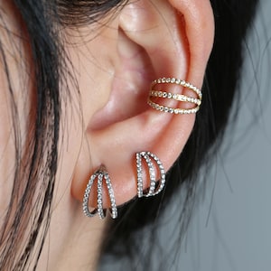 Hinged Segment Hoop Rings 316L Surgical Steel Triple Open Stacked Nose Earring Hoop