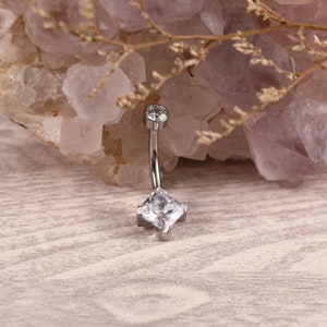 Titanium Belly Button Rings 14G Rings Piercings Navel Rings Navel Barbell Stud Double CZ opal Inlaid