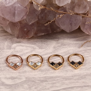 316L Surgical Steel CZ Hinged Segment Hoop Ring