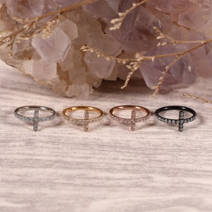 Hinged Segment Hoop Rings Cross CZ 316L Surgical Steel Nose Earring Hoop