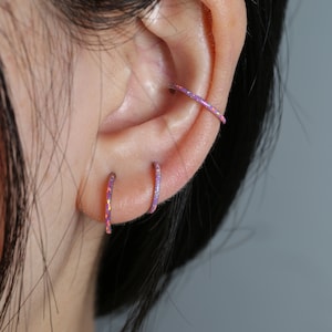 Scharnier-Ring aus Chirurgenstahl 316L mit Pink Opal