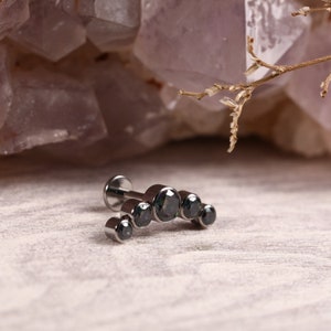 Internally Threaded G23 Titanium CZ 16G 6mm/8mm/10mm Flat Back Stud for Labret Monroe Cartilage and More