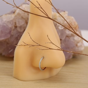 Nose Ring Conch Piercing 20G 18G 16G 316L Stainless Steel Seamless Hinged Segment Clicker Ring Opal Septum Lobe Helix Cartilage Earring Gold