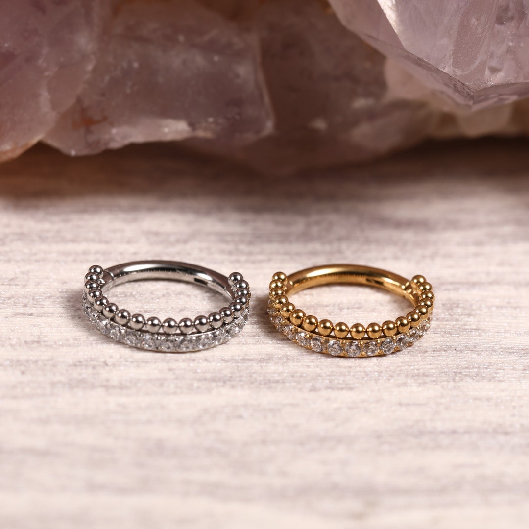 Earrings 16G 8mm 10mm 316 L Surgical Steel 3 Pieces Double Triple ...