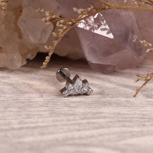 G23 Titanium Flat Back Stud for Labret Monroe Cartilage and More 16G 6mm/8mm/10mm Internally Threaded