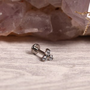 Internally Threaded G23 Titanium Flat Back Stud for Labret Monroe Cartilage and More 16G 18G 5mm/6mm/7mm/8mm/10mm